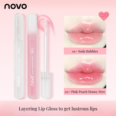 NOVO Lip Oil: Moisturizing and nourishing lip gloss, lip tint, and transparent lip balm