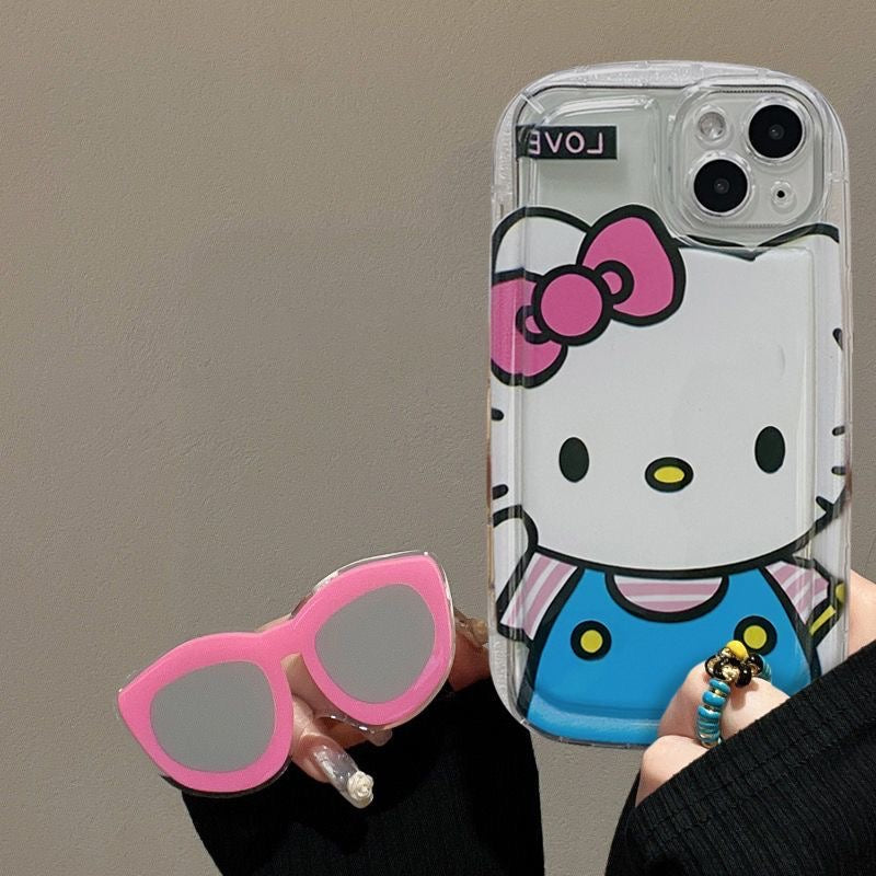 Hello Kitty case with Unique Sunglasses Pop Socket