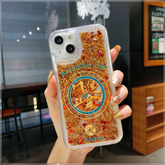 Becoming Rich quicksand with glitters transparent iPhone Case