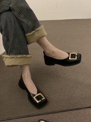 French style lightweight spring new style retro square toe shallow mouth versatile Mary Jane shoes