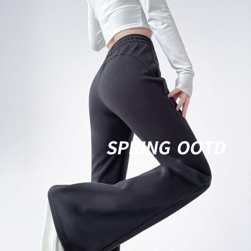 Flared high-waisted slimming bootcut pants, versatile American-style casual pants