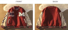 Men red versity jacket