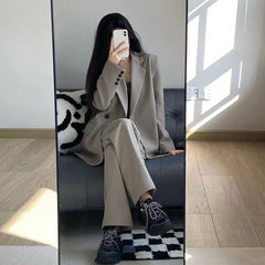 Korean version loose and slim two-piece High end suit