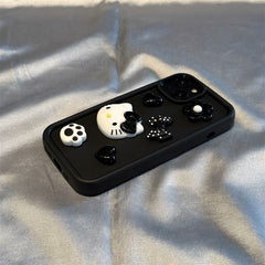 Premium 3D Hello Kitty iPhone Case in Elegant Black - Luxurious High-End Design for Style and Protection