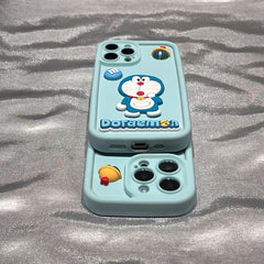 Sophisticated 3D Doraemon iPhone Case in Luxe Black - Elevate Your Style with High-End Design and Premium Protection