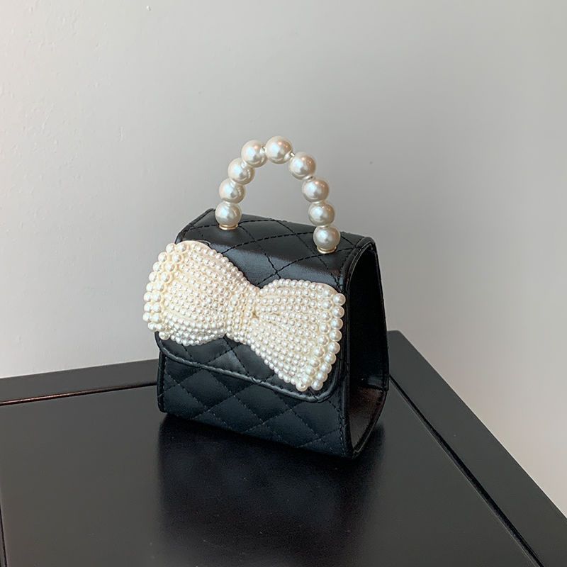 High-end mini bag with bow for women style trendy chain lipstick bag single shoulder crossbody bag