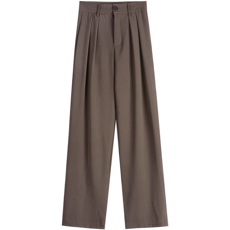 Korean Wide-leg drapey trousers, high-waisted, versatile loose, casual suit formal trousers