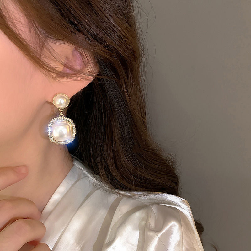 French retro pearl earrings new high-end earrings