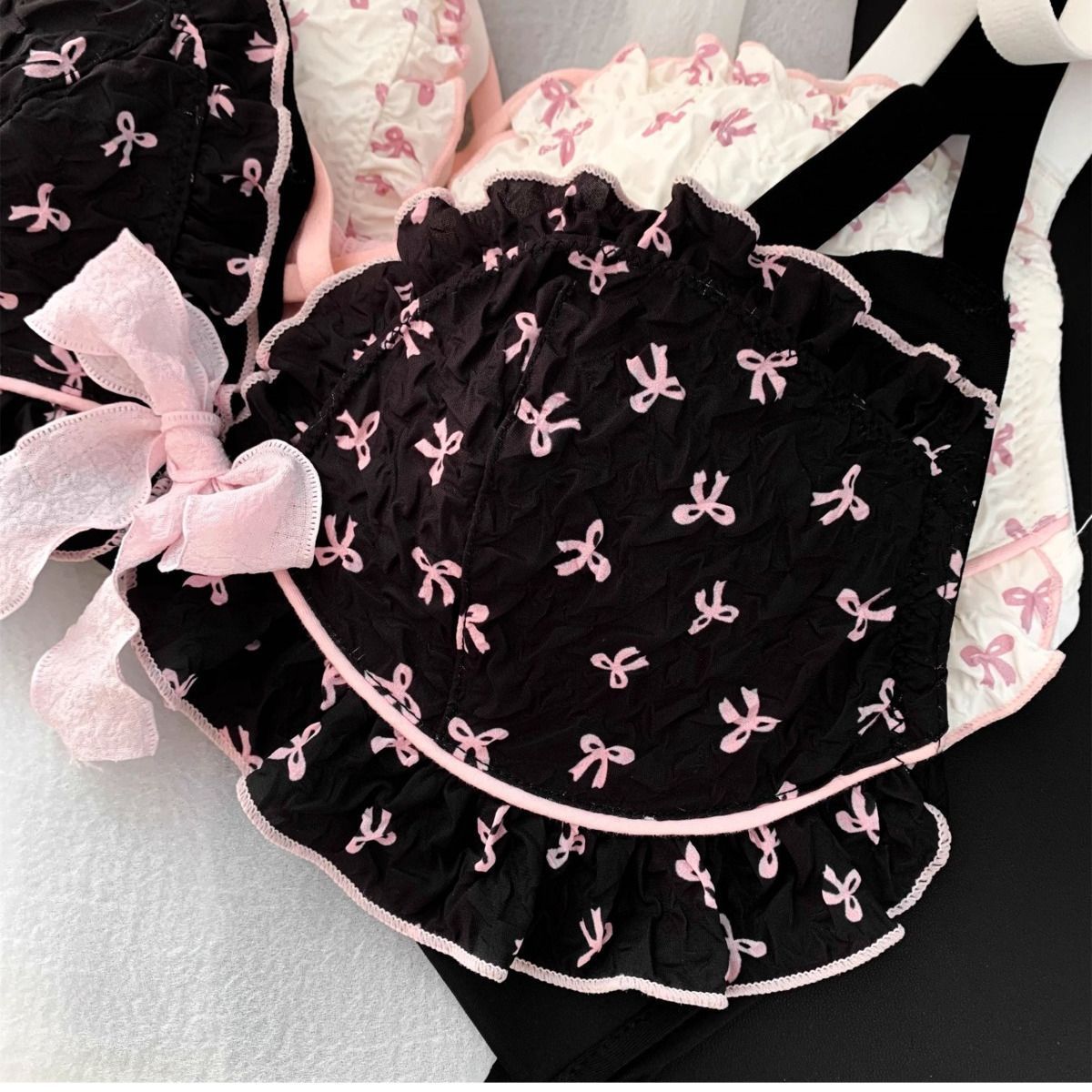 Japanese Sweet Girl Underwear Breasts Gathering to Make Bigger No Wires Anti-Sagging Cute Lolita Bra Set