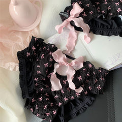 Japanese Sweet Girl Underwear Breasts Gathering to Make Bigger No Wires Anti-Sagging Cute Lolita Bra Set