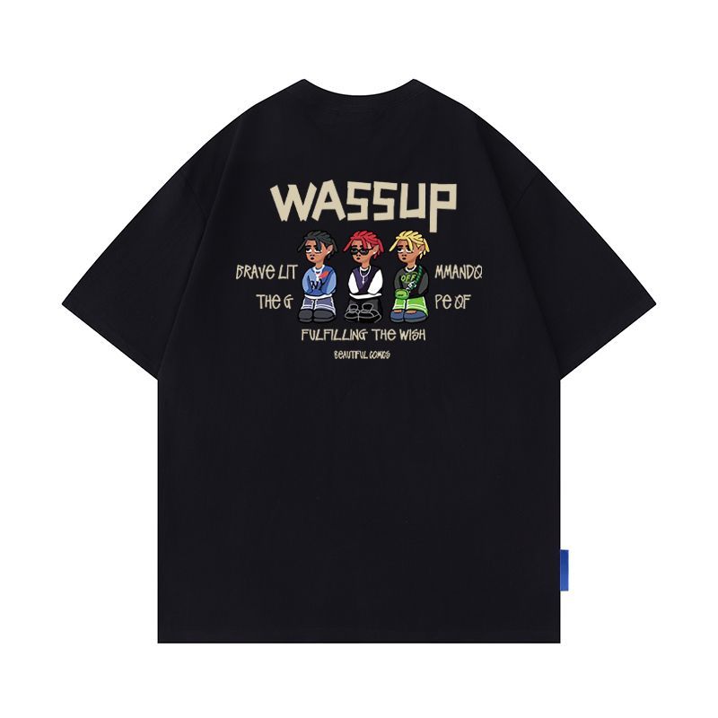 WASSUP The G pure cotton loose casual summer printed T-shirt