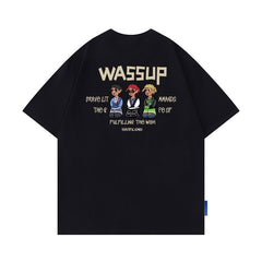 WASSUP The G pure cotton loose casual summer printed T-shirt