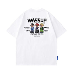 WASSUP The G pure cotton loose casual summer printed T-shirt