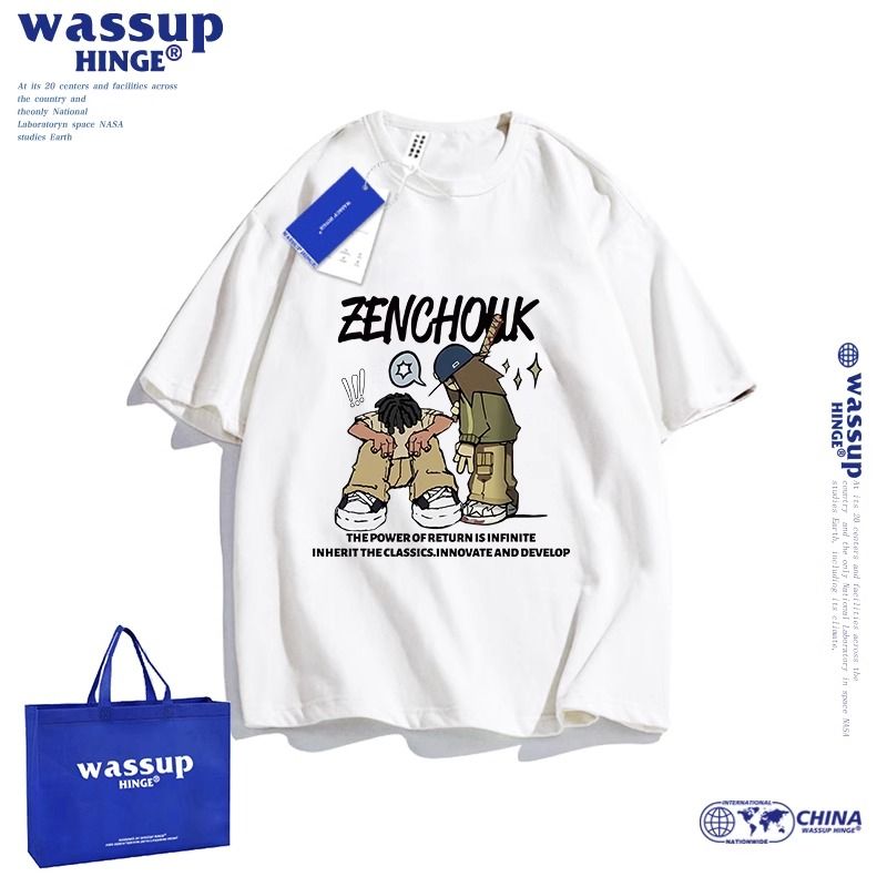 WASSUP The Power of Return is Infinite new heavy cotton men's design oversize t-Shirt