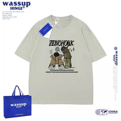 WASSUP The Power of Return is Infinite new heavy cotton men's design oversize t-Shirt