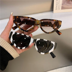 Cat Eye Slim Frame High-End Street Photography Sunglasses for Women