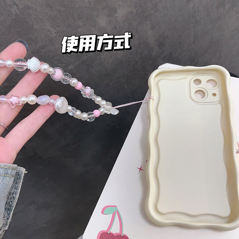 Gentle girly pink fishtail chain diy handmade charms pendant universal for all mobile phone cases ins wrist strap