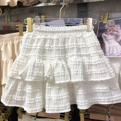 Spring sweet ballet style soft girl lace fluffy cake short skirt