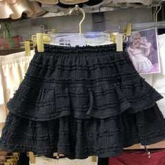 Spring sweet ballet style soft girl lace fluffy cake short skirt