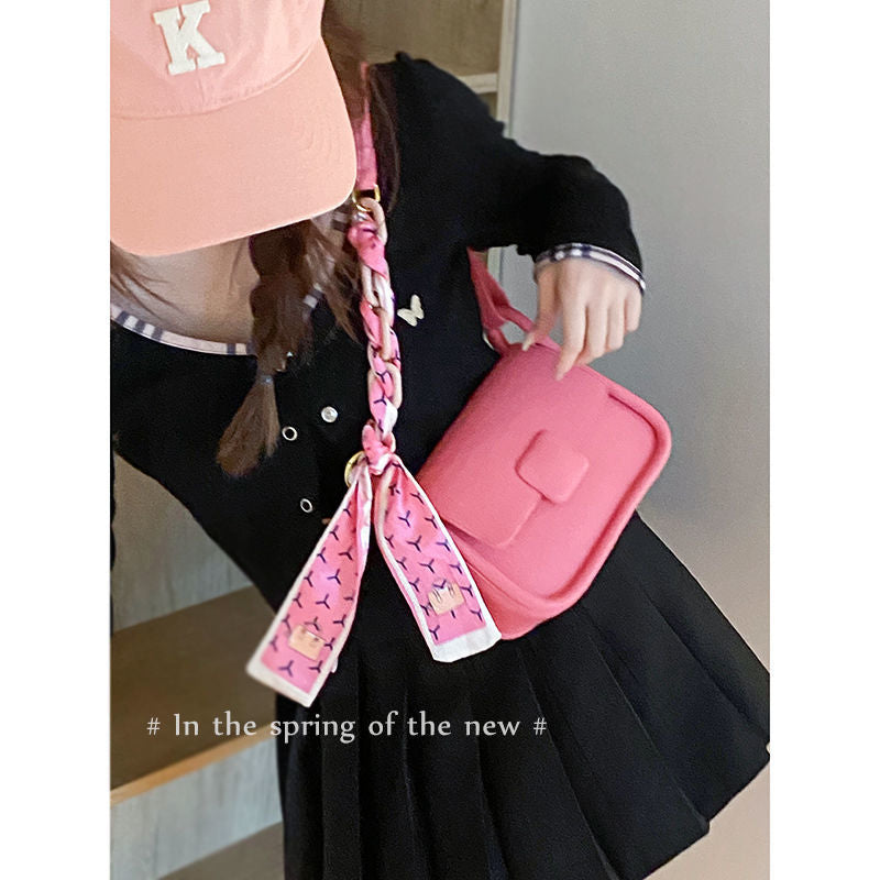 Korean version versatile ins texture niche chain crossbody shoulder bag