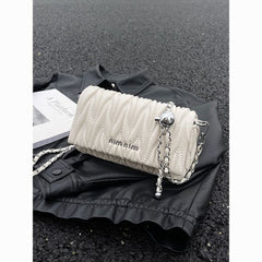 Diamond chain summer high-end single shoulder crossbody texture small square bag