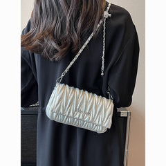 Diamond chain summer high-end single shoulder crossbody texture small square bag