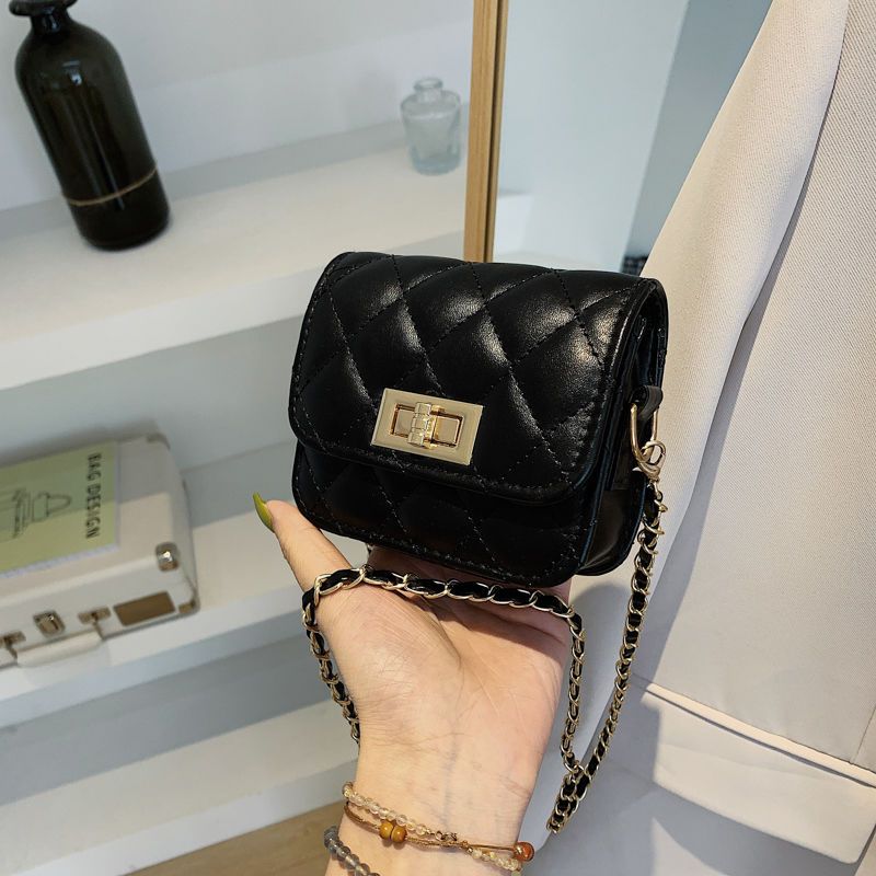 Rhombus chain new trendy versatile crossbody chic mini Korean style small mini bag