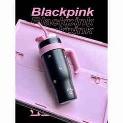 BLACKPINK Insulated Mug - Jumbo Ice Mug, Large Capacity Coffee Cup, Portable, Stylish Straw Cup for Women