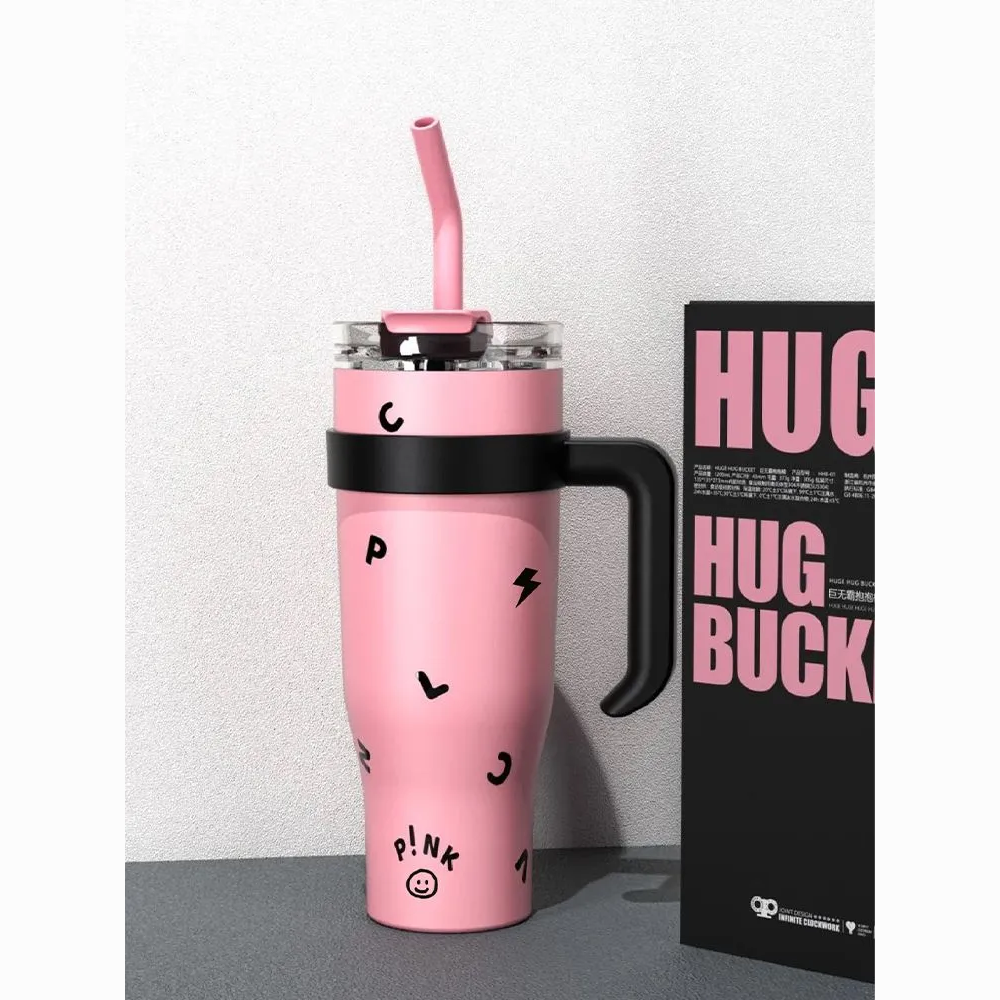 BLACKPINK Insulated Mug - Jumbo Ice Mug, Large Capacity Coffee Cup, Portable, Stylish Straw Cup for Women