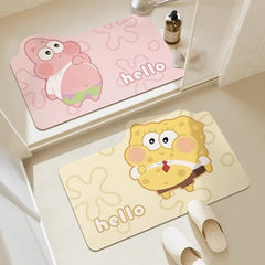 Cartoon Bathroom Mat: Diatomaceous earth absorbent foot mat, non-slip and thickened carpet