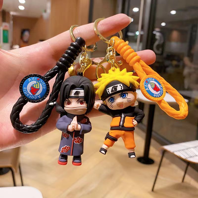 Cute Naruto Keychain Pendant, Q-Version Keychain for Backpack, Featuring Naruto and Kakashi, Backpack Charm, Gifts