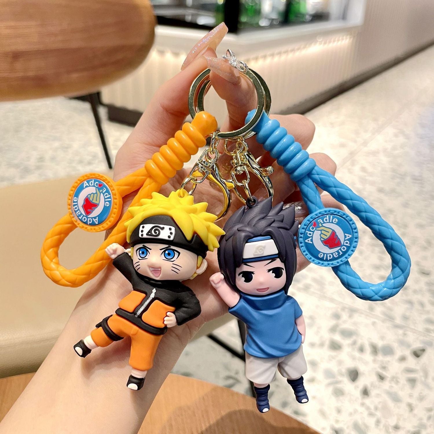 Cute Naruto Keychain Pendant, Q-Version Keychain for Backpack, Featuring Naruto and Kakashi, Backpack Charm, Gifts