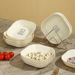 Light luxury bone disposal dish set for home use, small plate for bone waste, plastic snack dish for dried fruits and snacks, fruit platter.