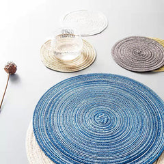 Woven placemats and coasters, heat insulation mats, ins-style Nordic kettle mats, household anti-scalding dish and bowl pads, Western dining table mats.