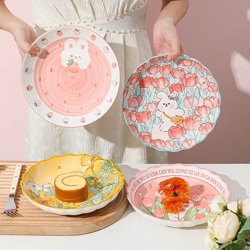 High Aesthetic Cartoon Ceramic Plate Set