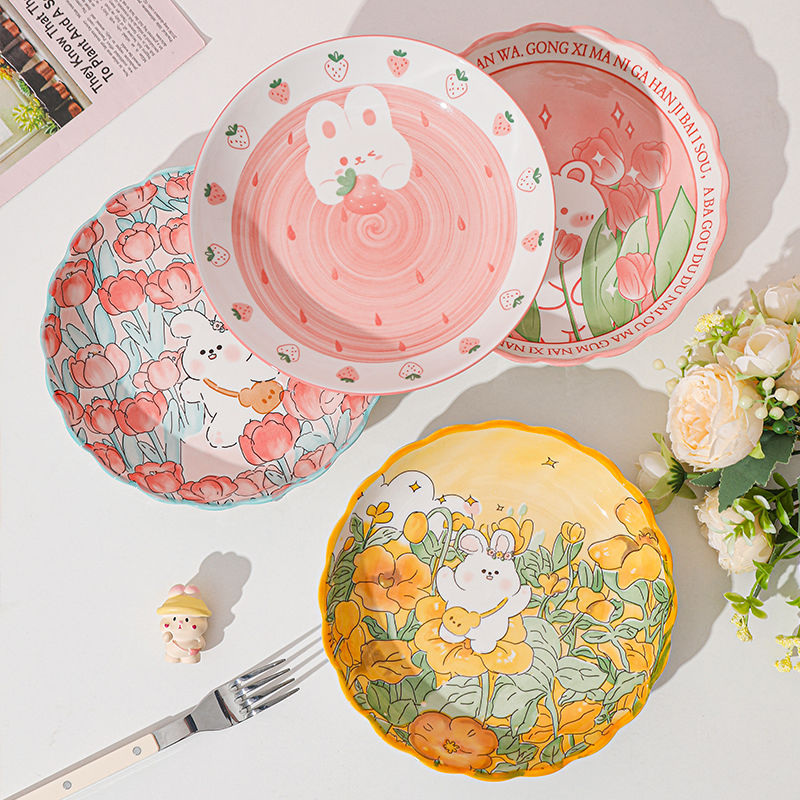 High Aesthetic Cartoon Ceramic Plate Set