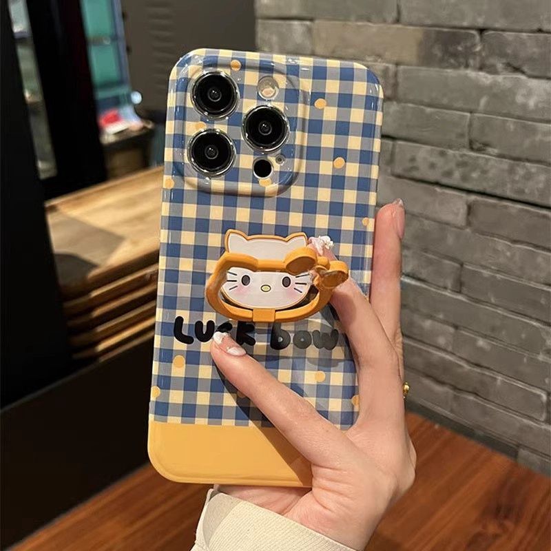 Shockproof Soft Cover with Cute Kitty Stand iPhone Case