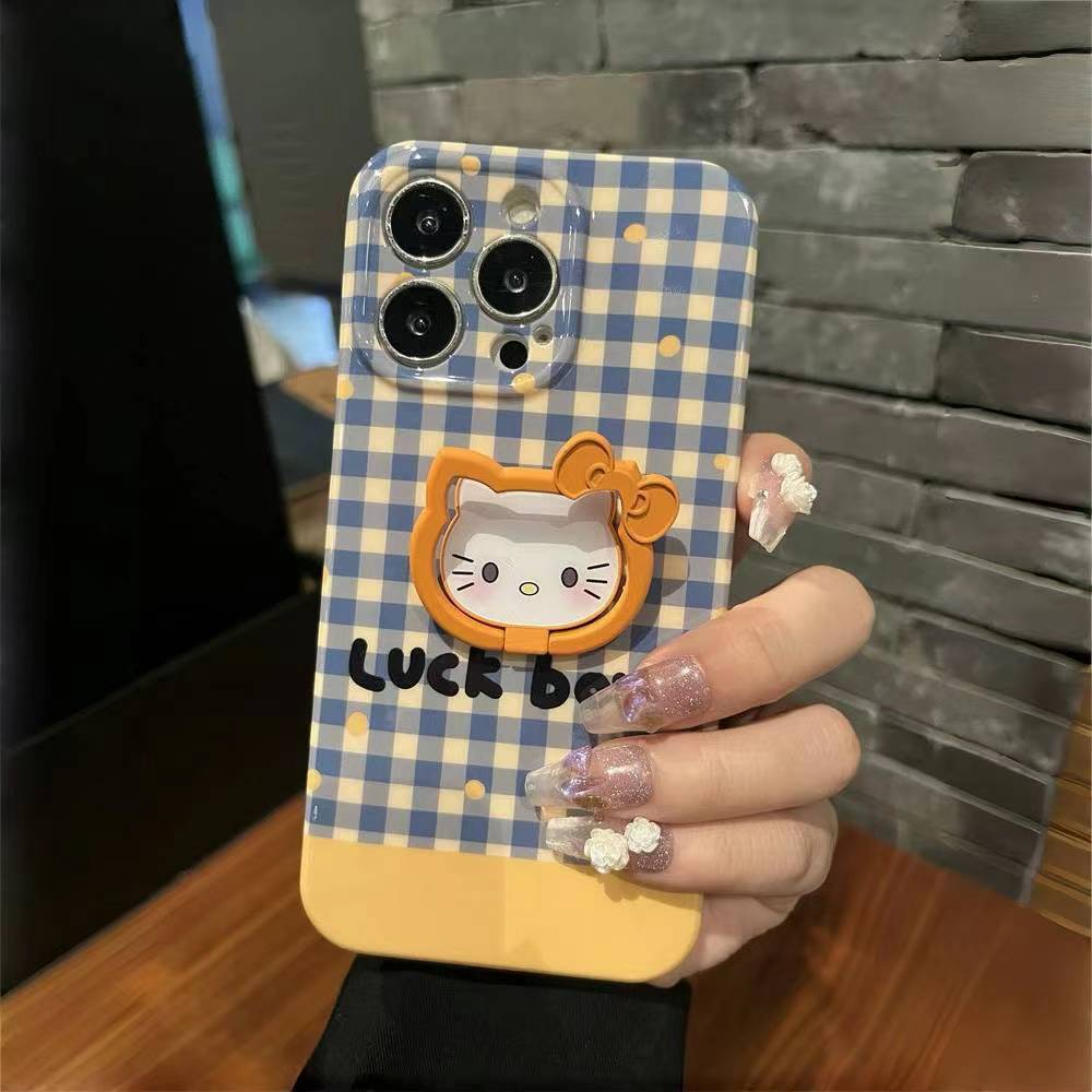 Shockproof Soft Cover with Cute Kitty Stand iPhone Case