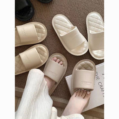 Minimalist EVA Quilted Slippers - Summer Anti-Slip Soft Sole Slides for Men & Women.