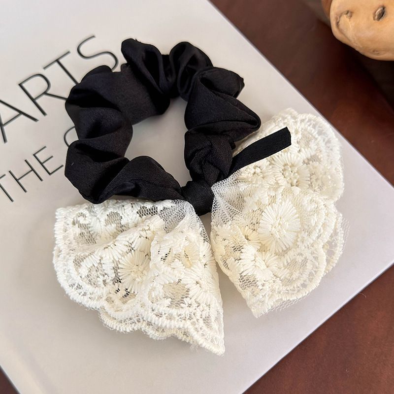 Sweet Lace Bow Hair Tie – Vintage Embroidered Korean Style