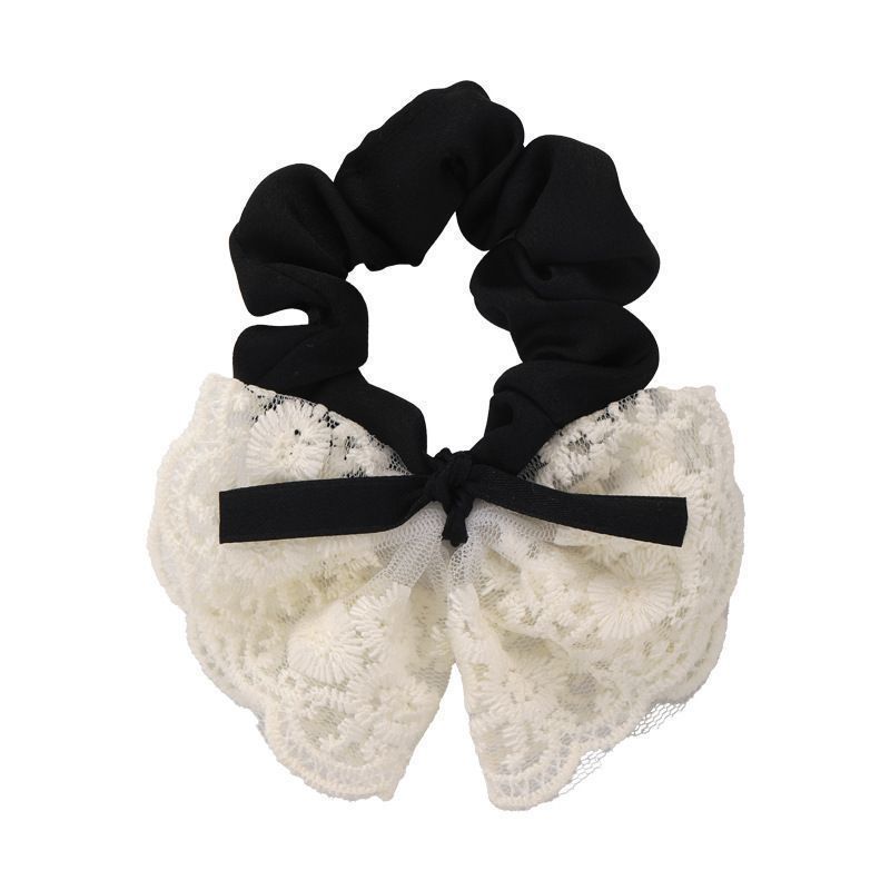 Sweet Lace Bow Hair Tie – Vintage Embroidered Korean Style