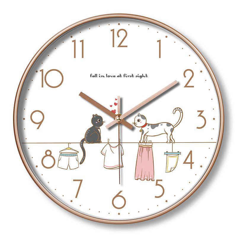 Silent Quartz Wall Clock – Creative Artistic Design for Living Room, Non-Punch Installation