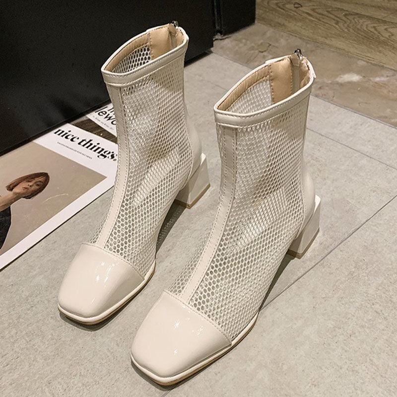 Cream comfortable boots summer