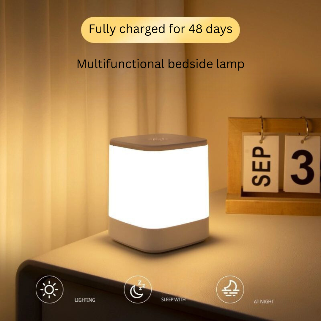 Rechargeable Touch Night Light for Nursing, Eye-Caring Bedside Lamp for Sleep