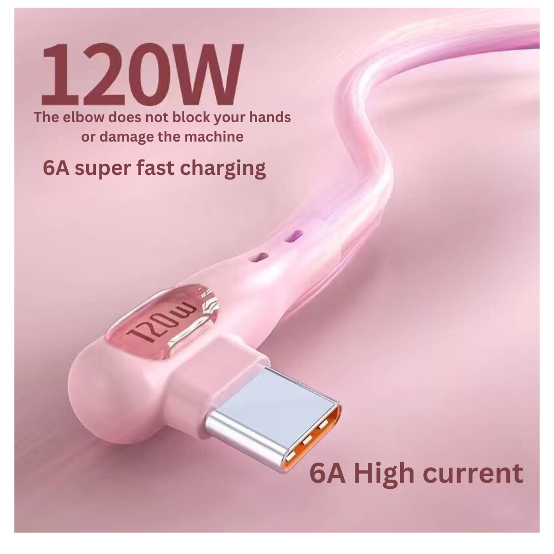 High-Speed Charging Cable for Huawei, Xiaomi, and OPPO | 120W Super Fast Charging, 6A Capacity