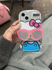 Hello Kitty case with Unique Sunglasses Pop Socket