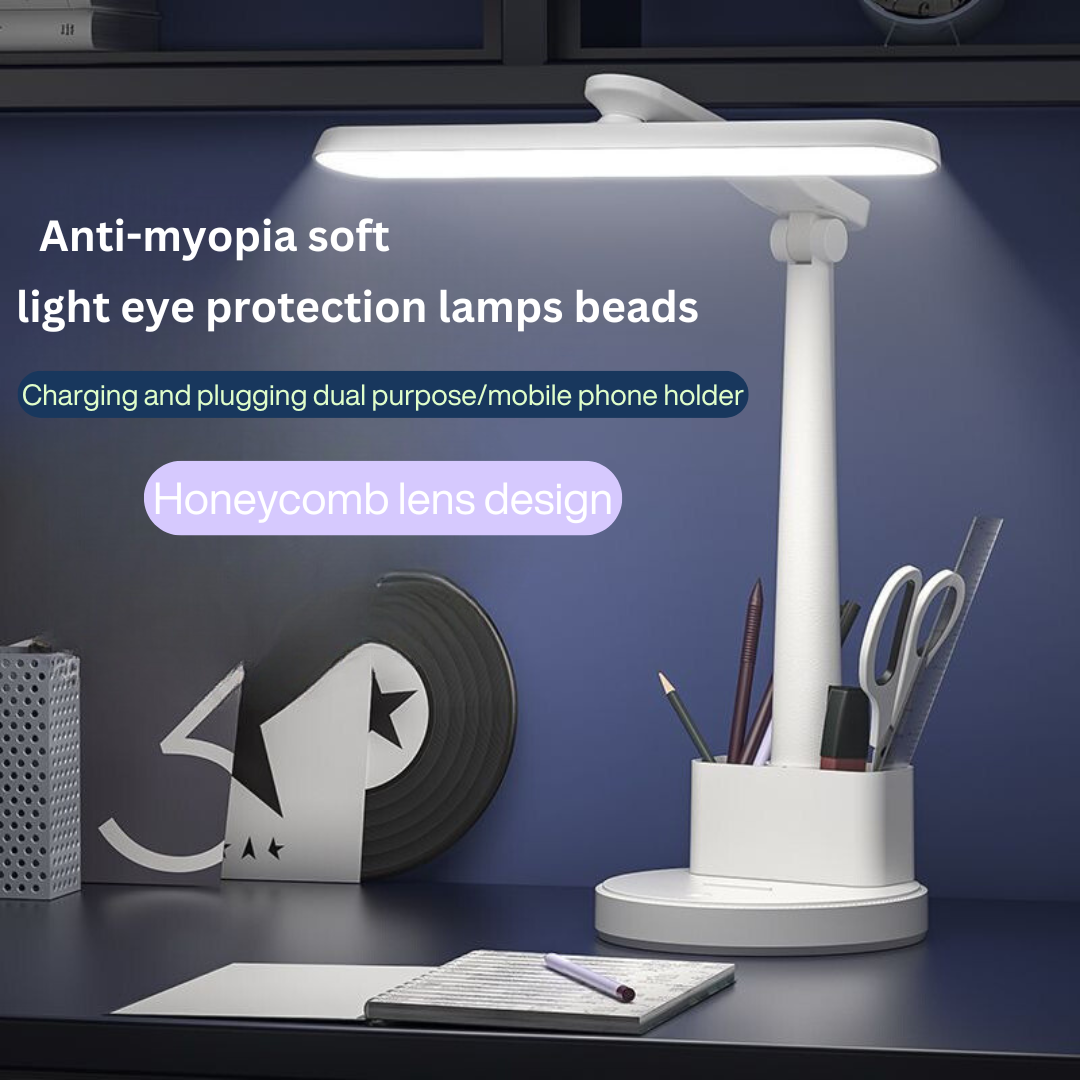 Eye-Caring LED Desk Lamp - Rechargeable Study Light for Kids and Students