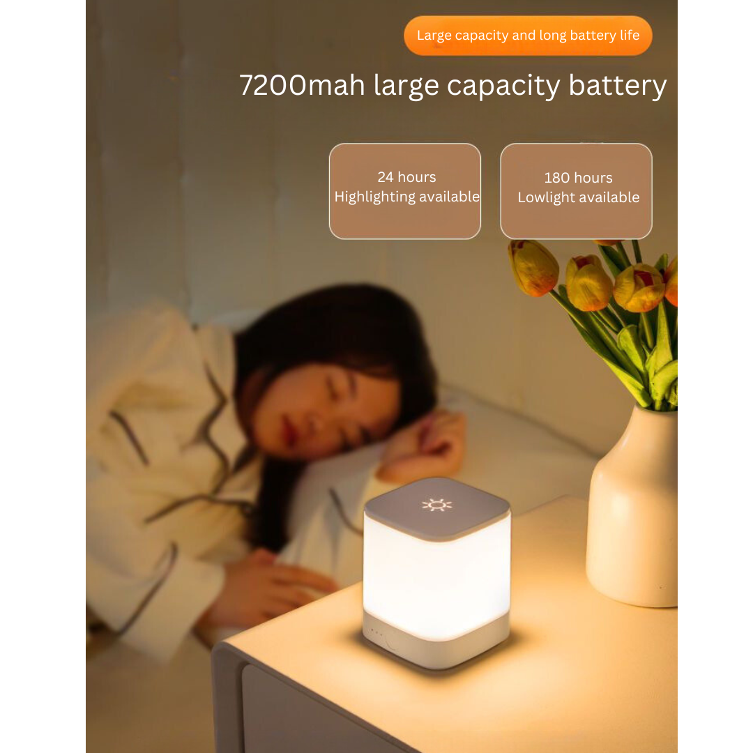 Rechargeable Touch Night Light for Nursing, Eye-Caring Bedside Lamp for Sleep