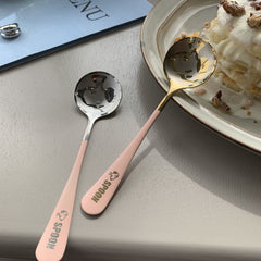 Creative Stainless Steel Round Snoopy Engraved Spoon - Ins-Style Tableware for Desserts & Meals