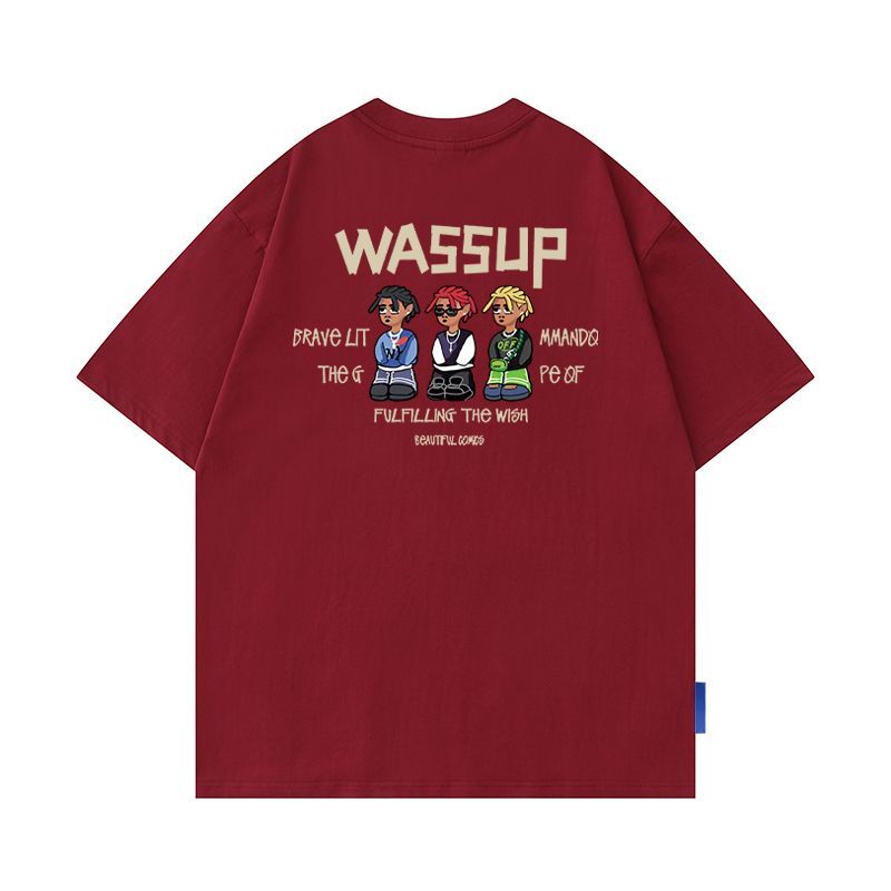 WASSUP The G pure cotton loose casual summer printed T-shirt